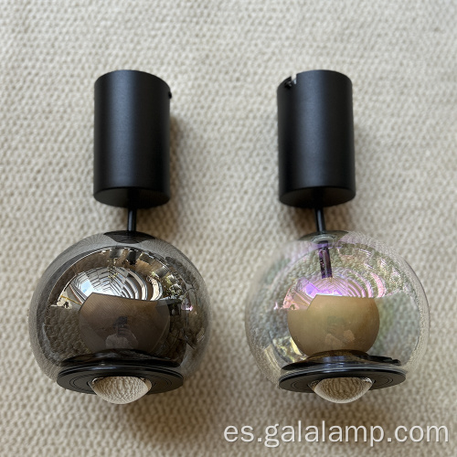 Globo LED moderno de vidrio ahumado de doble capa